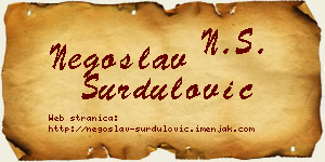 Negoslav Surdulović vizit kartica